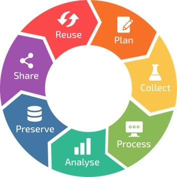 Colorful image showing the circular data lifecycle.