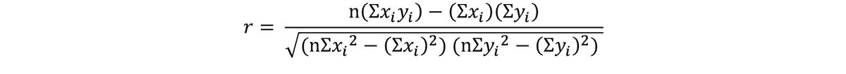 Calculating the Pearson’s correlation coefficient, step 1.