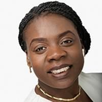Professor Bernadine Idowu. Credit: Bernadine Idowu Headshot of Professor Bernadine Idowu. Bernadine is smiling and wearing a gold necklace and earrings.