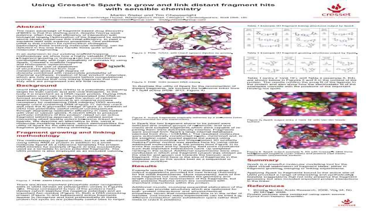 Using Cresset to grow and link distant fragment hits with sensible chemistry