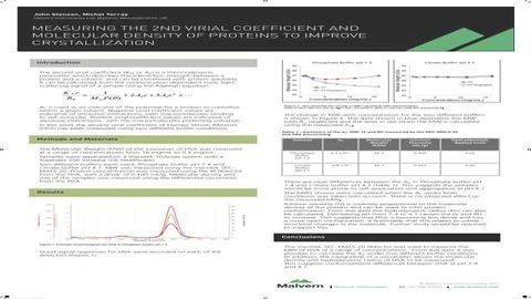 Measuring the 2nd Virial Coeffient and Molecular Density of Proteins to Improve Crystallization