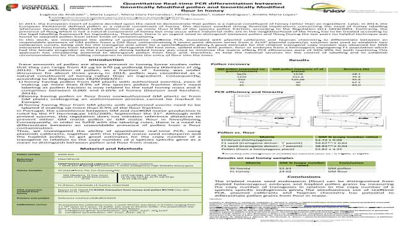Quantitative Real-time PCR differentiation between Genetically Modified pollen and Genetically Modified flour in honey