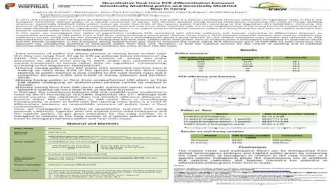Quantitative Real-time PCR differentiation between Genetically Modified pollen and Genetically Modified flour in honey