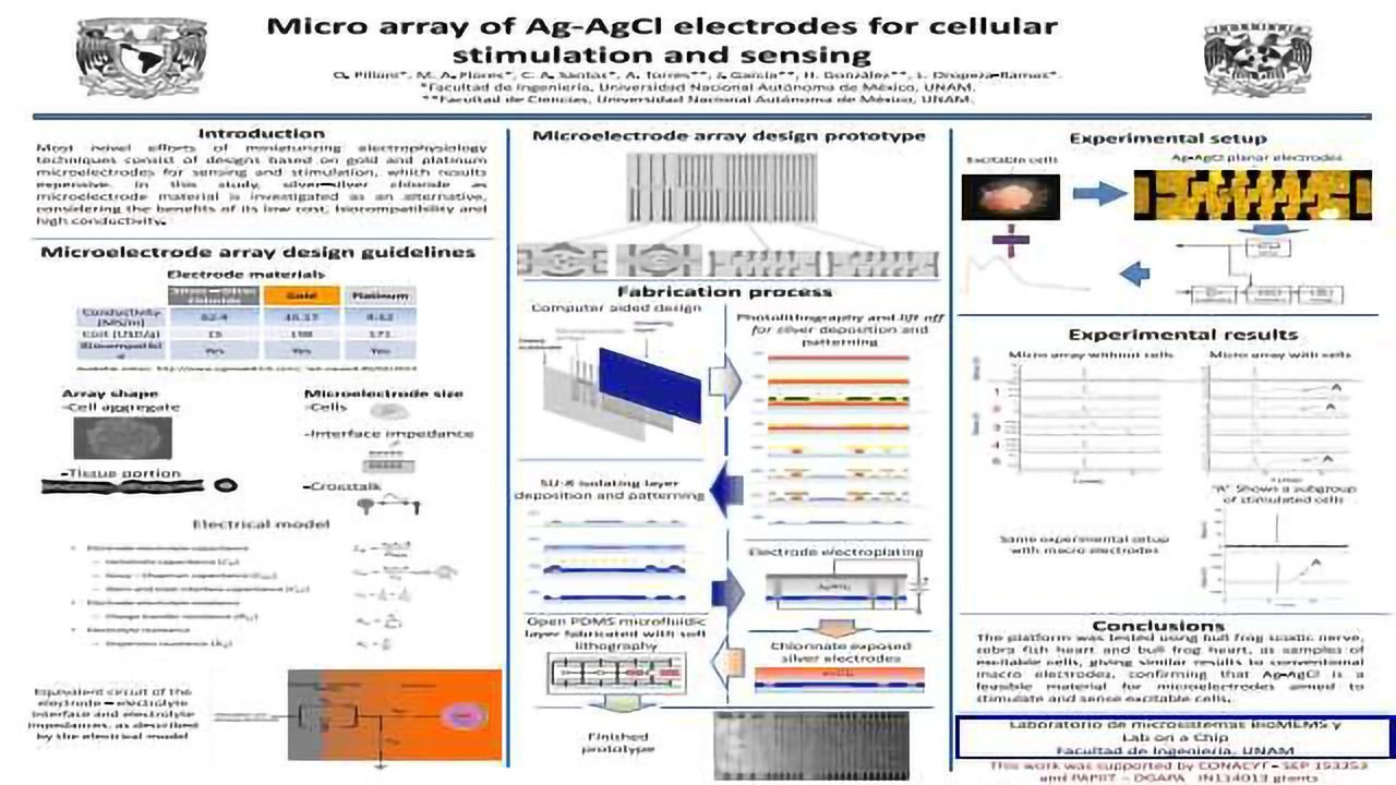 Micro array of Ag-AgCl electrodes for cellular stimulation and sensing
