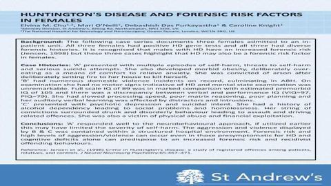 Huntington's Disease And Forensic Risk Factors In Females