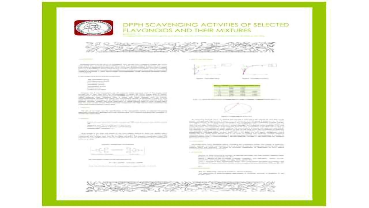 DPPH scavenging activities of selected flavonoids and their mixtures