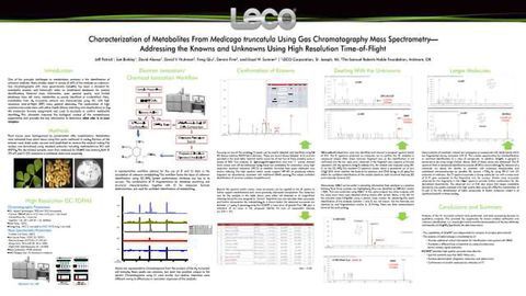 Characterization of Metabolites From Medicago truncatula Using Gas Chromatography Mass Spectrometry—Addressing the Knowns and Unknowns Using High Resolution Time-of-Flight
