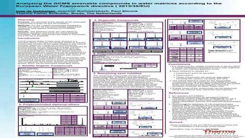 Analyzing the GCMS amenable compounds in water matrices according to the European Water Framework directive ( 2013/39/EU)