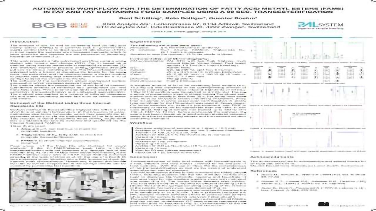 AUTOMATED WORKFLOW FOR THE DETERMINATION OF FATTY ACID METHYL ESTERS (FAME)
