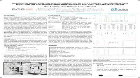 AUTOMATED WORKFLOW FOR THE DETERMINATION OF FATTY ACID METHYL ESTERS (FAME)