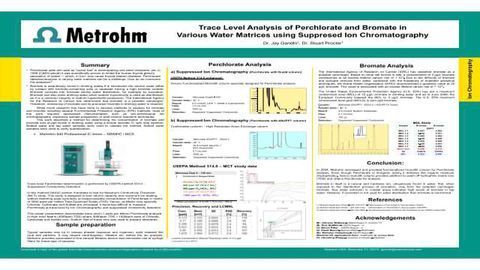 Trace Level Analysis of Perchlorate and Bromate in Various Water Matrices using Suppressed Ion Chromatography