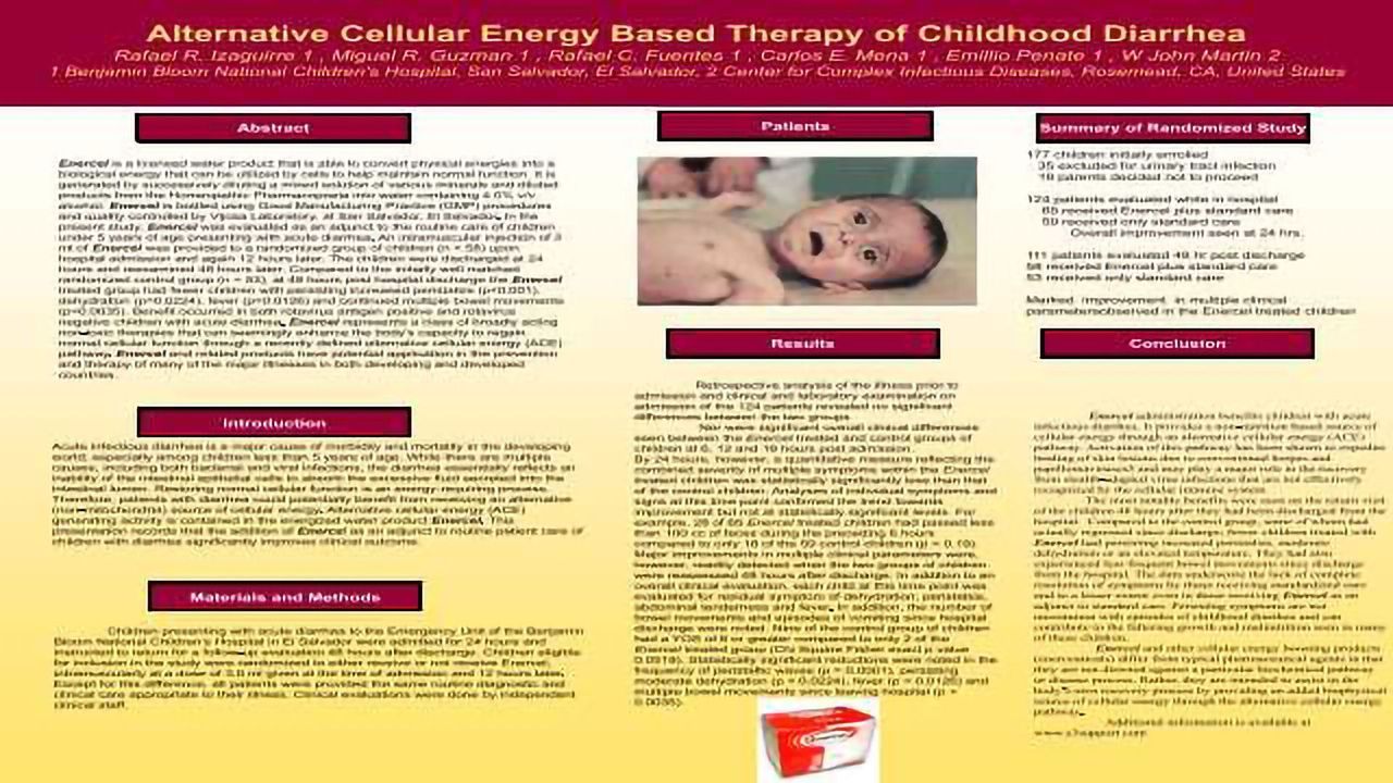 Alternative Cellular Energy Based Therapy of Childhood Diarrhea