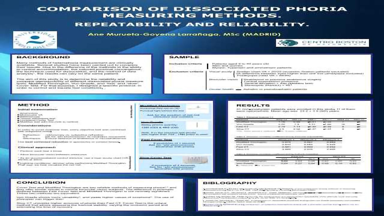 Comparison of Dissociated Phoria Measuring Methods. Repeatability and Reliability