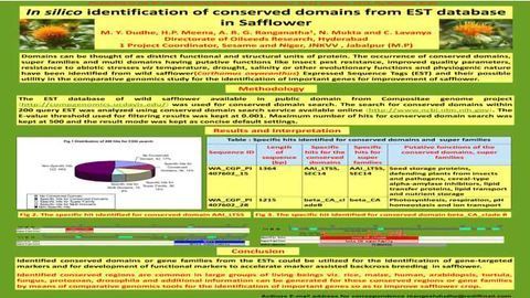 In Silico Identification of Conserved Domains from EST Database in Safflower
