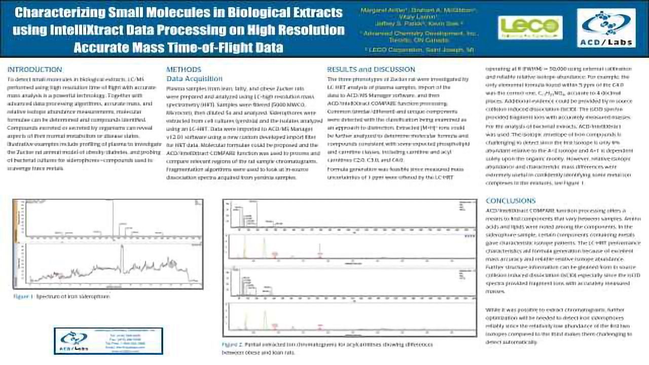 Characterizing Small Molecules in Biological Extracts using IntelliXtract Data Processing on High Resolution Accurate Mass Time-of-Flight Data