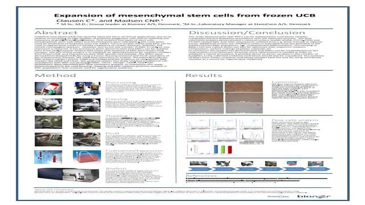 Expansion of mesenchymal stem cells from frozen UCB
