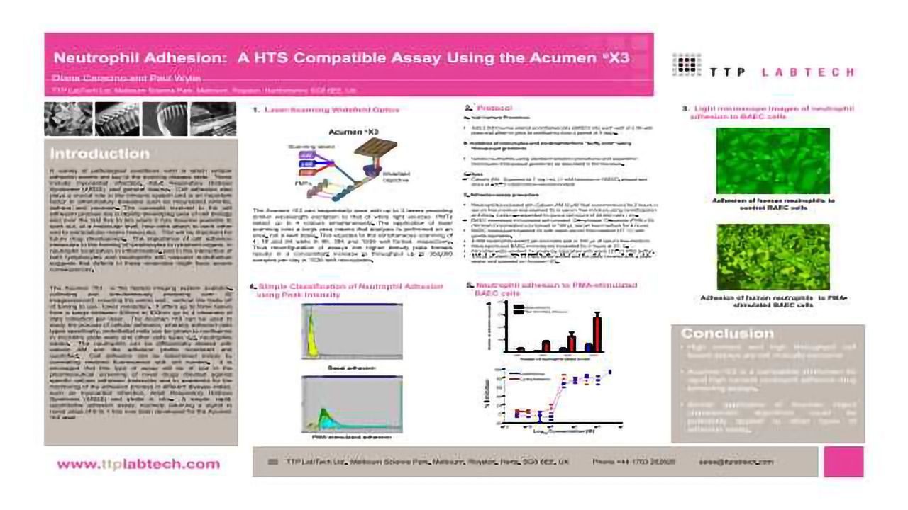Neutrophil Adhesion: A HCS Compatible Assay Using the Acumen eX3