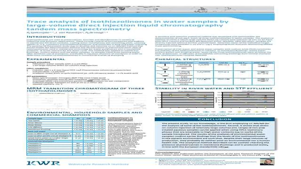 Trace Analysis of Isothiazolinones in Water Samples by Large-Volume Direct Injection Liquid Chromatography Tandem Mass Spectrometry