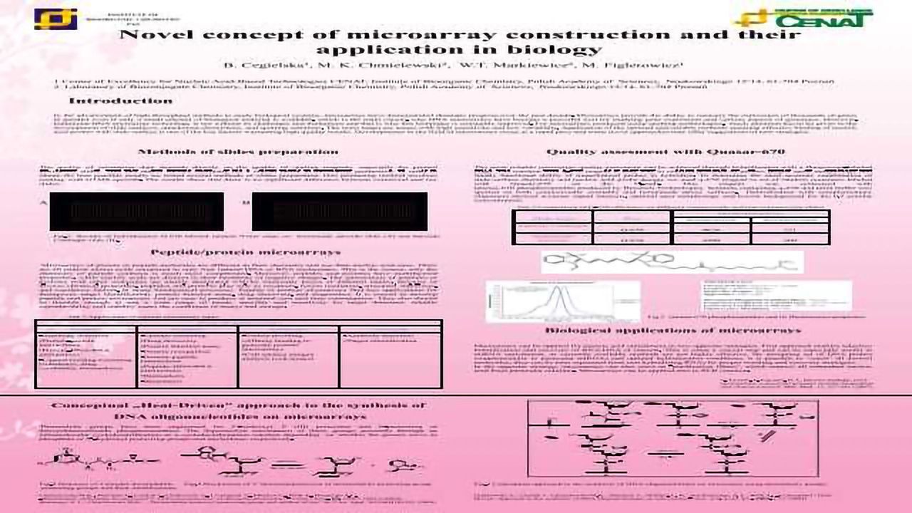 Novel Concept of Microarray Construction and their Application in Biology