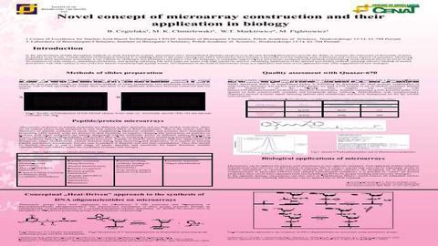 Novel Concept of Microarray Construction and their Application in Biology