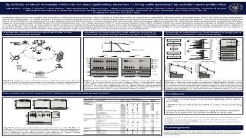 Specificity of small molecule inhibitors for deubiquitinating enzymes in living cells assessed by activity-based proteomics