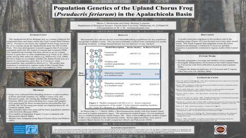 Population Genetics of the Upland Chorus Frog (Pseudacris feriarum) in the Apalachicola Basin