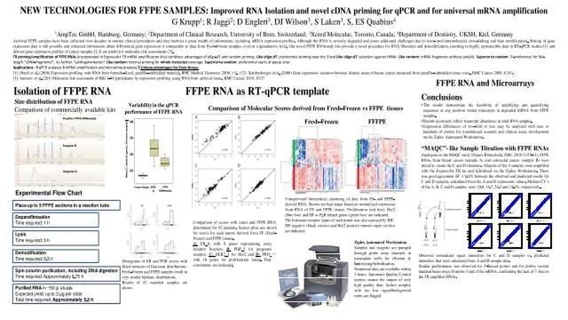NEW TECHNOLOGIES FOR FFPE SAMPLES: Improved RNA Isolation and novel ...