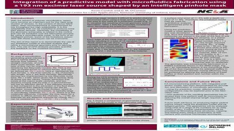 Integration of predictive model with microfluidics fabrication using a 193 nm excimer laser source shaped by an Intelligent Pinhole mask