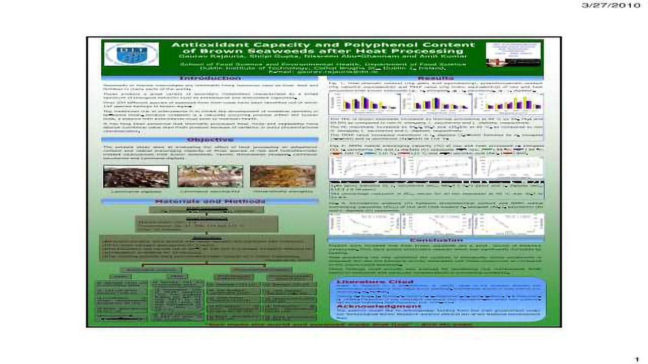Antioxidant Capacity and Polyphenol Content of Brown Seawedds after Heat Processing