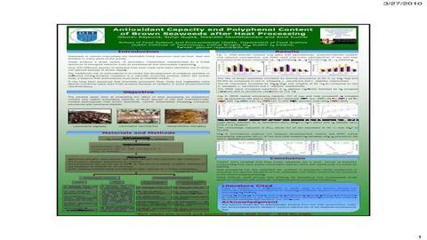 Antioxidant Capacity and Polyphenol Content of Brown Seawedds after Heat Processing
