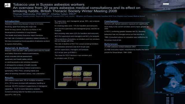 Tobacco use in asbestos workers content piece image 