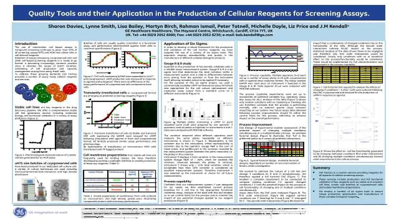 Quality Tools and their Application in the Production of Cellular Reagents for Screening Assays.