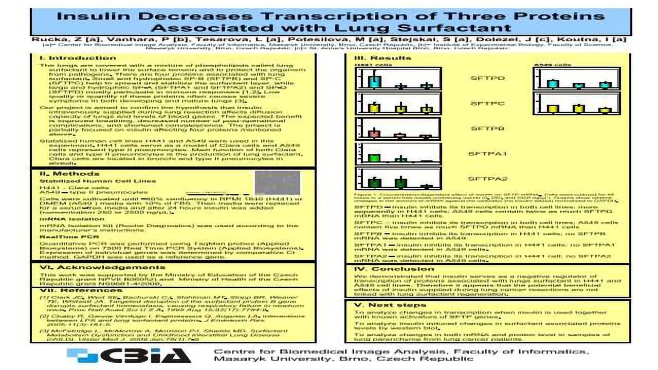 Insulin Decreases Transcription of Three Proteins Associated with Lung Surfactant