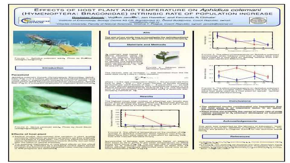 Effects of host plant and temperature on Aphidius colemani (Hymenoptera: Braconidae) intrinsic rate of population increase content piece image