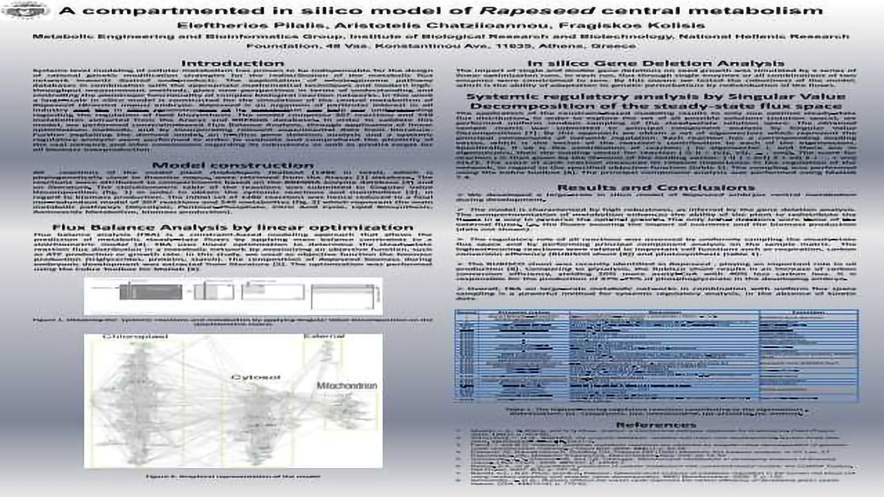 A compartmented in silico model of Rapeseed central metabolism