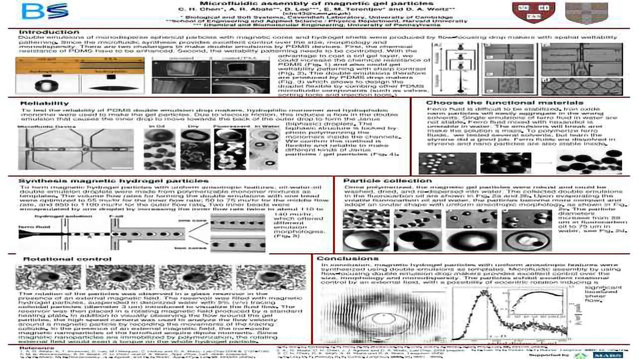 Microfluidic assembly of magnetic gel particles