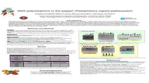DNA polymorphism in the pepper-Phytophthora capsici pathosystem