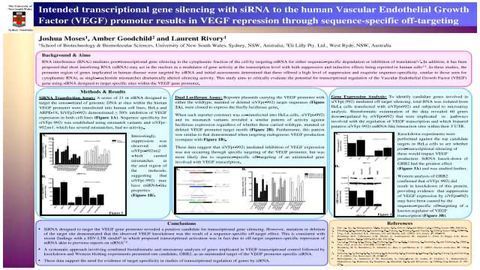 Intended transcriptional gene silencing with siRNA to the human Vascular Endothelial Growth Factor (VEGF) promoter results in VEGF repression through sequence-specific off-targeting
