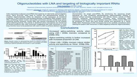 Oligonucleotides with LNA and targeting of biologically important RNAs