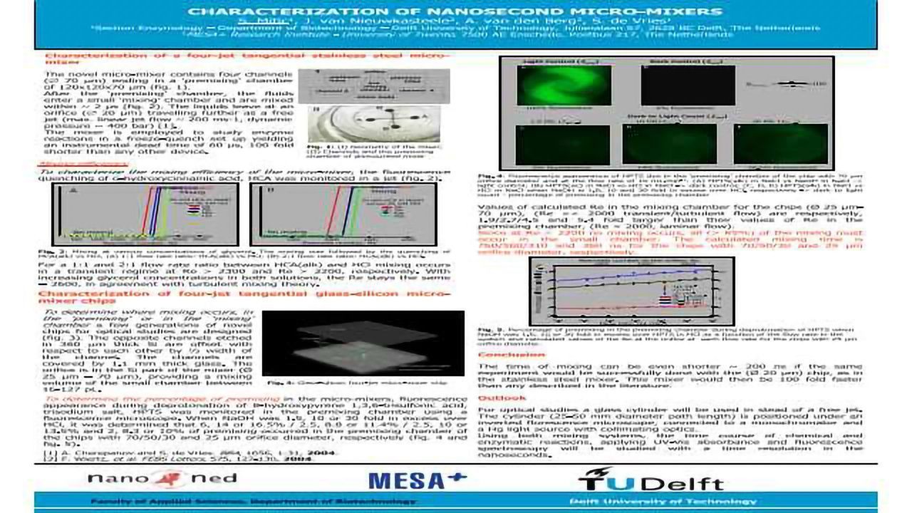 Characterization of nanosecond micro-mixers