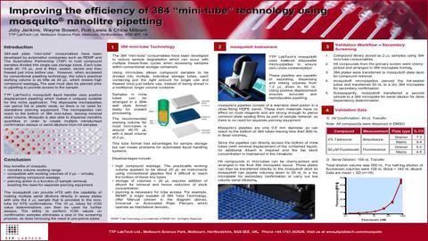 Improving the efficiency of 384 "mini-tube" technology using mosquito nanlolitre pipetting