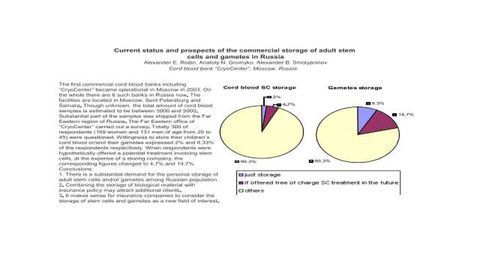 Current status and prospects of the commercial storage of adult stem