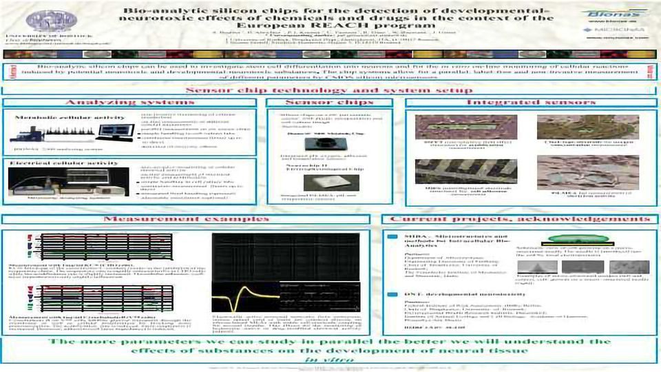 Bio-analytic silicon chips for the detection of developmentalneurotoxic effects of chemicals and drugs in the context of the European REACH program content piece image