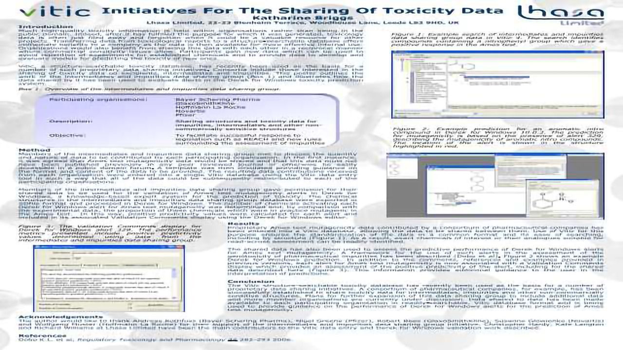 Initiatives For The Sharing Of Toxicity Data