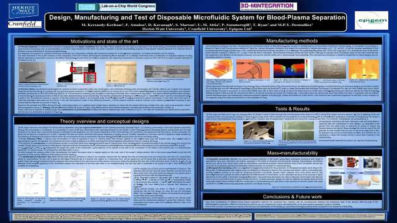 Design, Manufacturing and Test of Disposable Microfluidic System for Blood-Plasma Separation