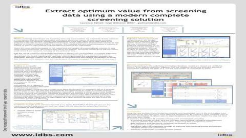 Extract Optimum Value from Screening data using a Modern Complete Screening Solution