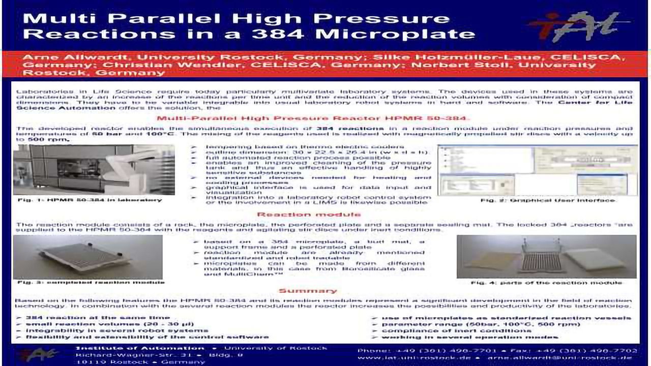 Multi Parallel High Pressure Reactions in a 384 Microplate