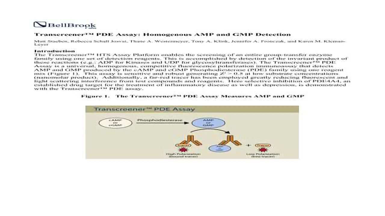 Transcreener™ PDE Assay: Homogenous AMP and GMP Detection