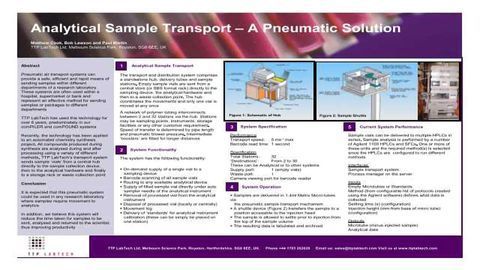 Analytical Sample Transport – A Pneumatic Solution