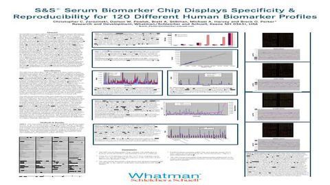 S&S® Serum Biomarker Chip Displays Specificity & Reproducibility for 120 Different Human Biomarker Profiles